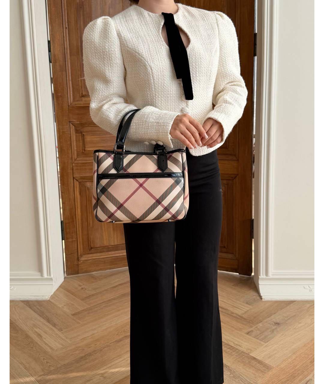 BURBERRY Бежевая сумка с короткими ручками, фото 4