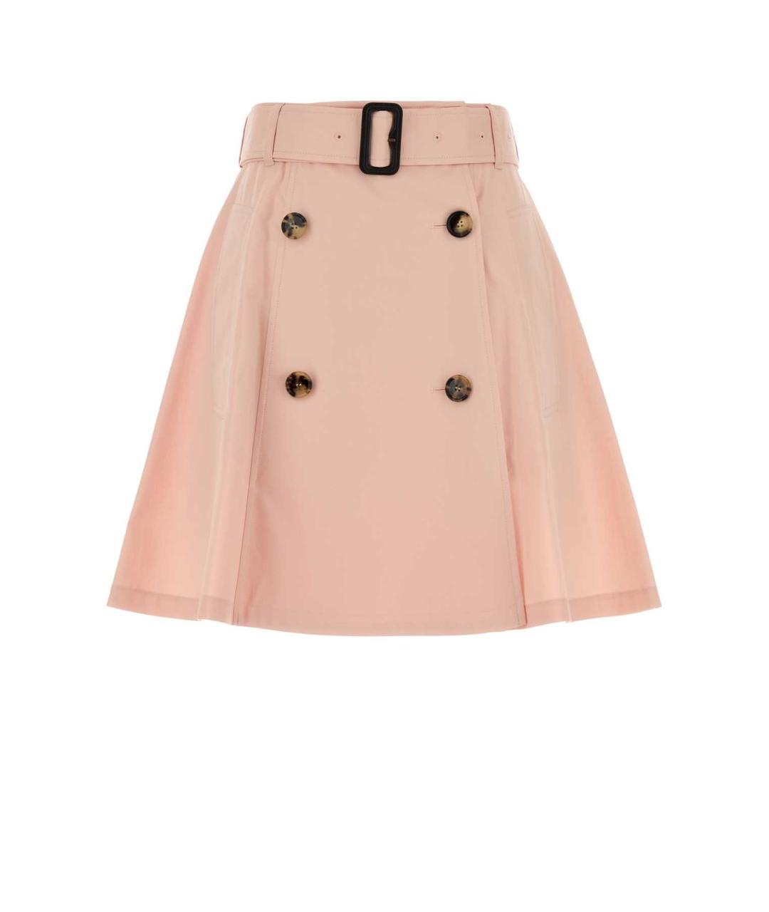 BURBERRY Розовая хлопковая юбка миди, фото 1