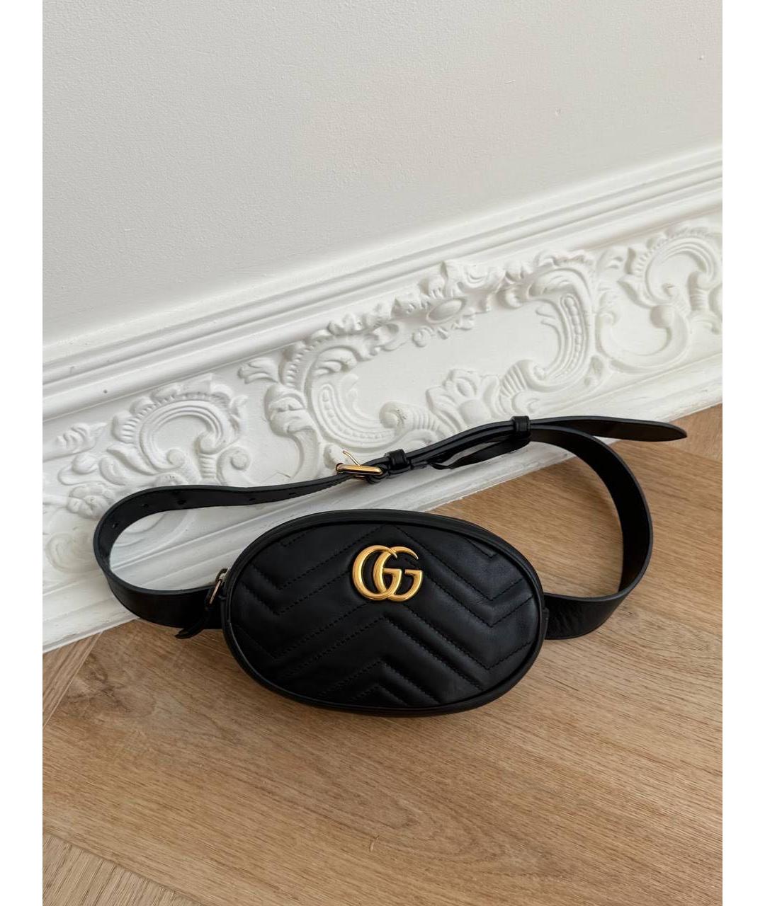 GUCCI Черная кожаная поясная сумка, фото 7