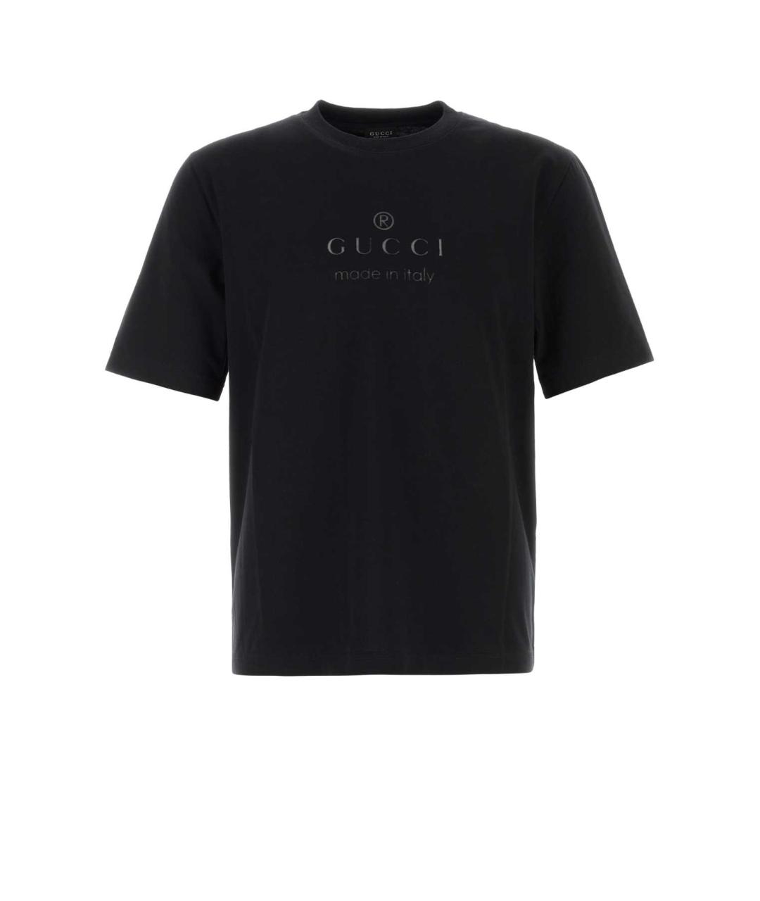 GUCCI Черная хлопковая футболка, фото 1