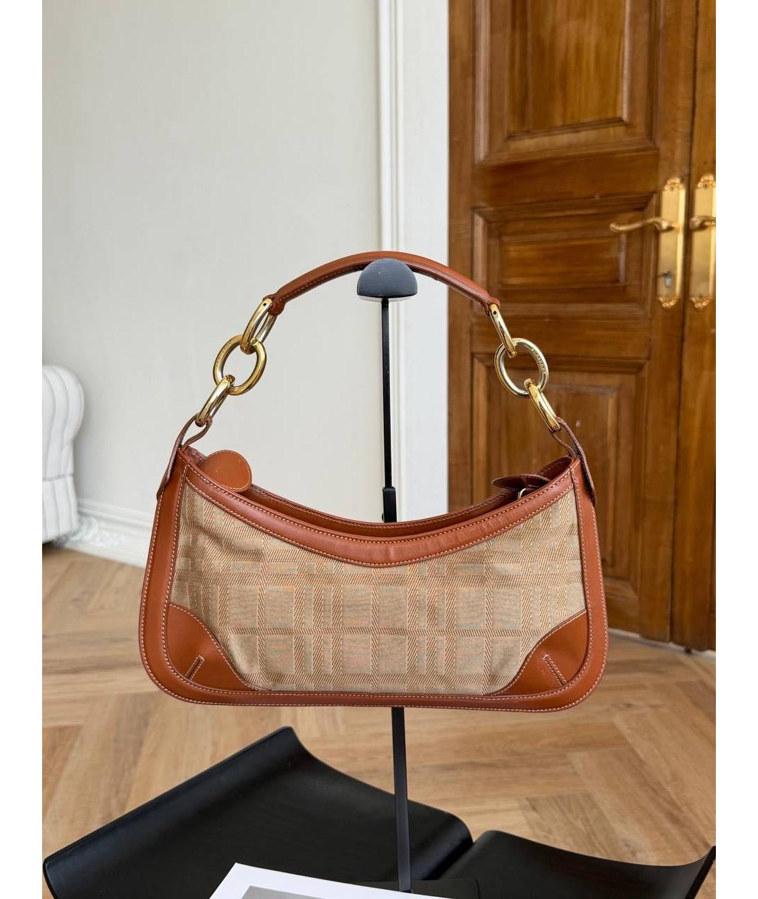BURBERRY Коричневая сумка с короткими ручками, фото 5
