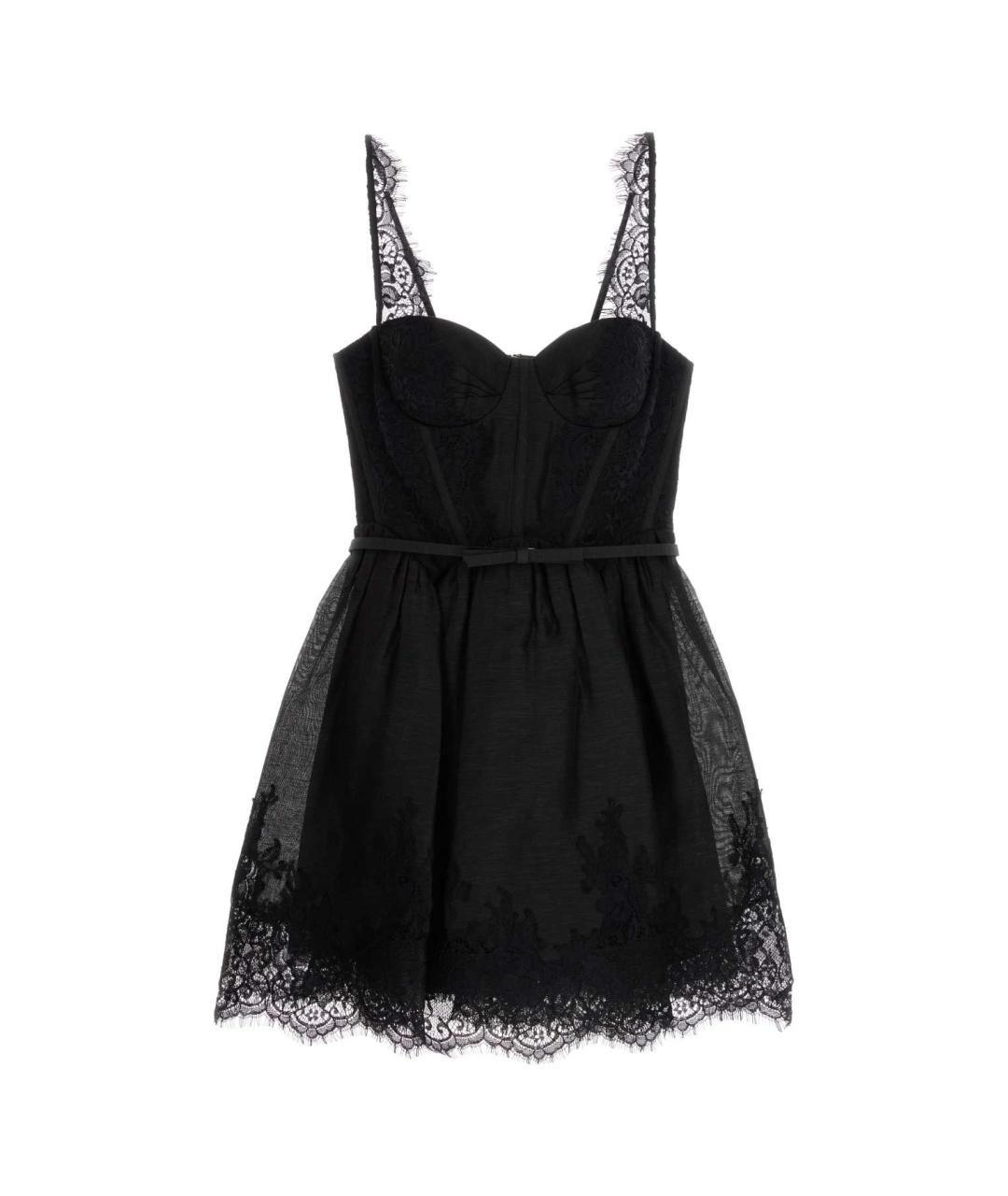 ZIMMERMANN Черное льняное коктейльное платье, фото 1