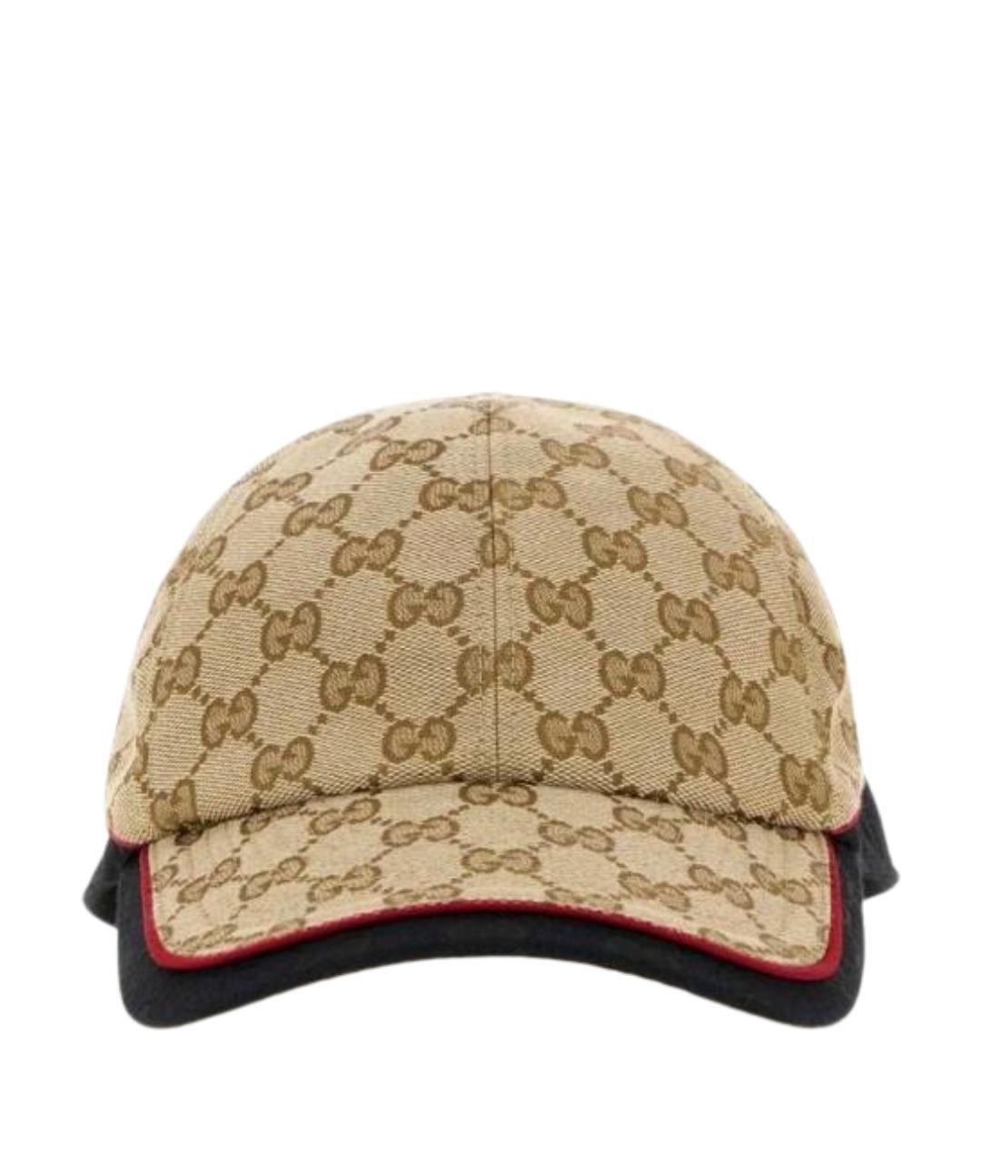 GUCCI Бежевая синтетическая кепка/бейсболка, фото 1