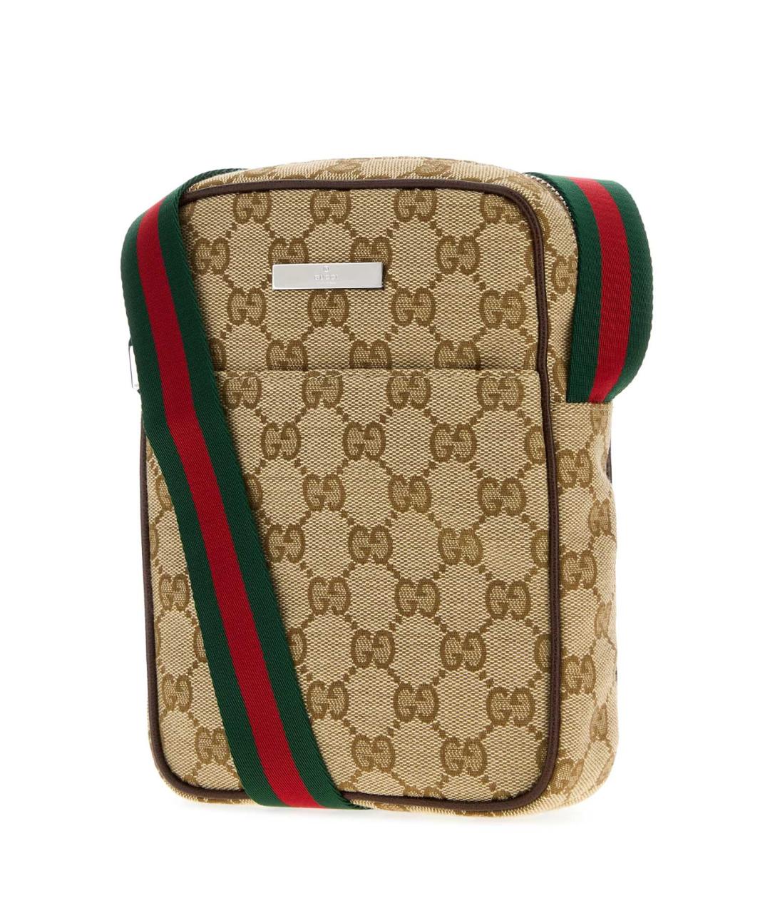 GUCCI Бежевая сумка на плечо из канвы, фото 2