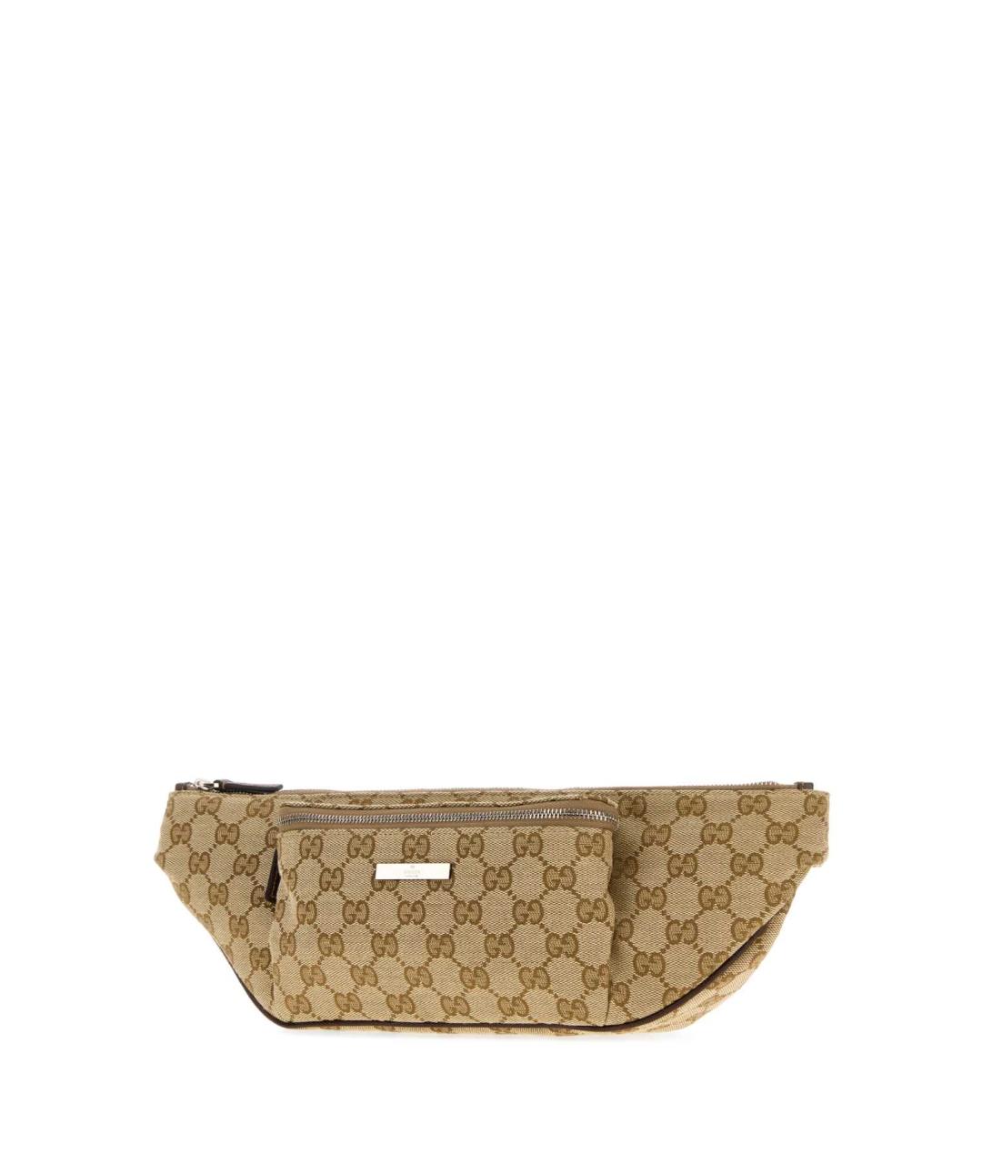 GUCCI Бежевая поясная сумка из канвы, фото 2