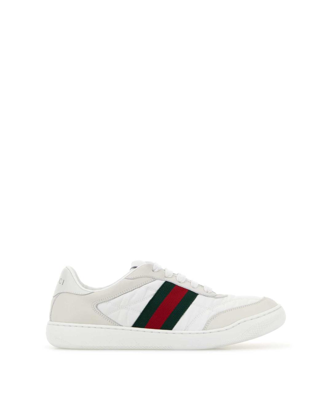 GUCCI Белые кожаные низкие кроссовки / кеды, фото 1