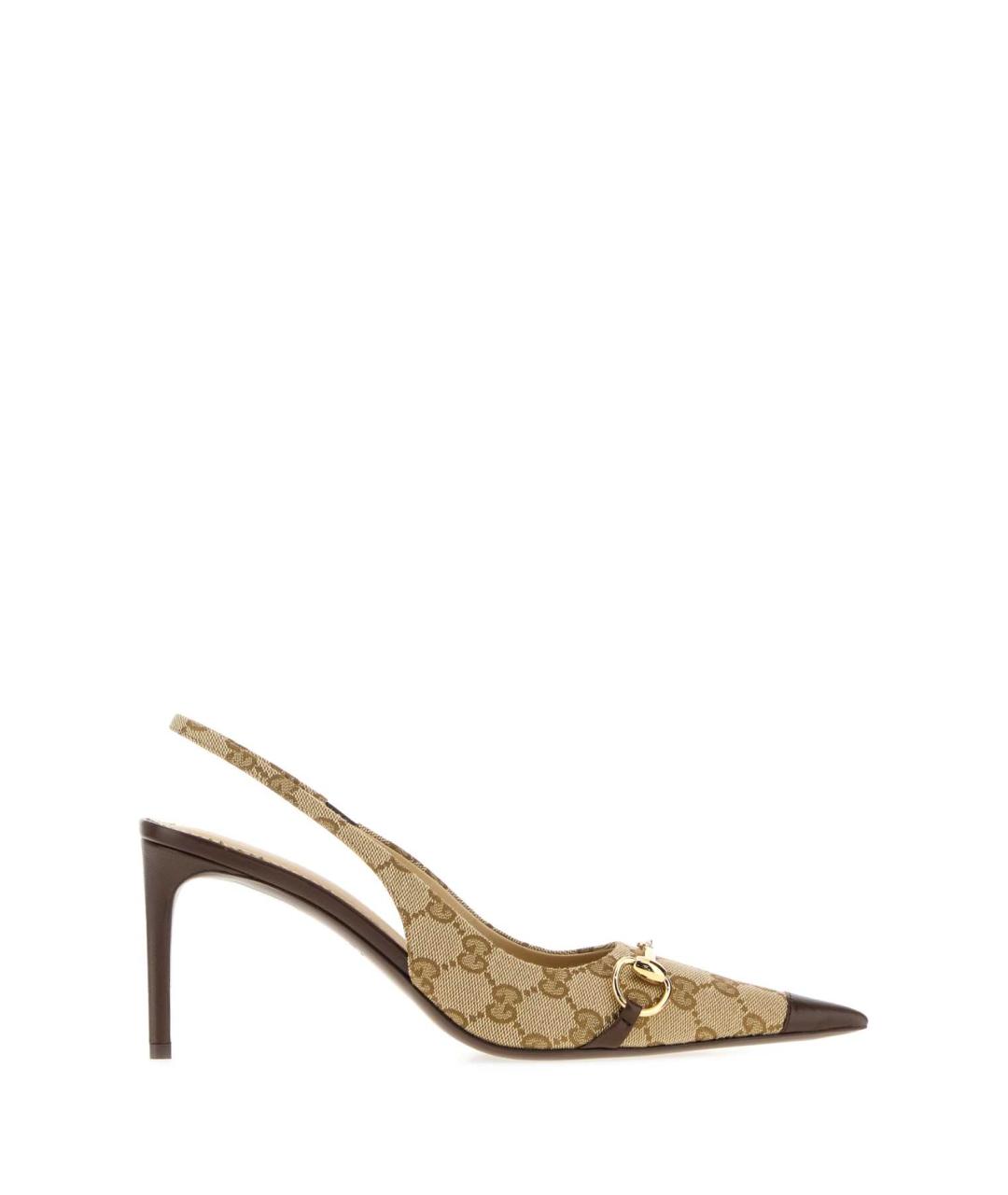 GUCCI Бежевые текстильные туфли, фото 1
