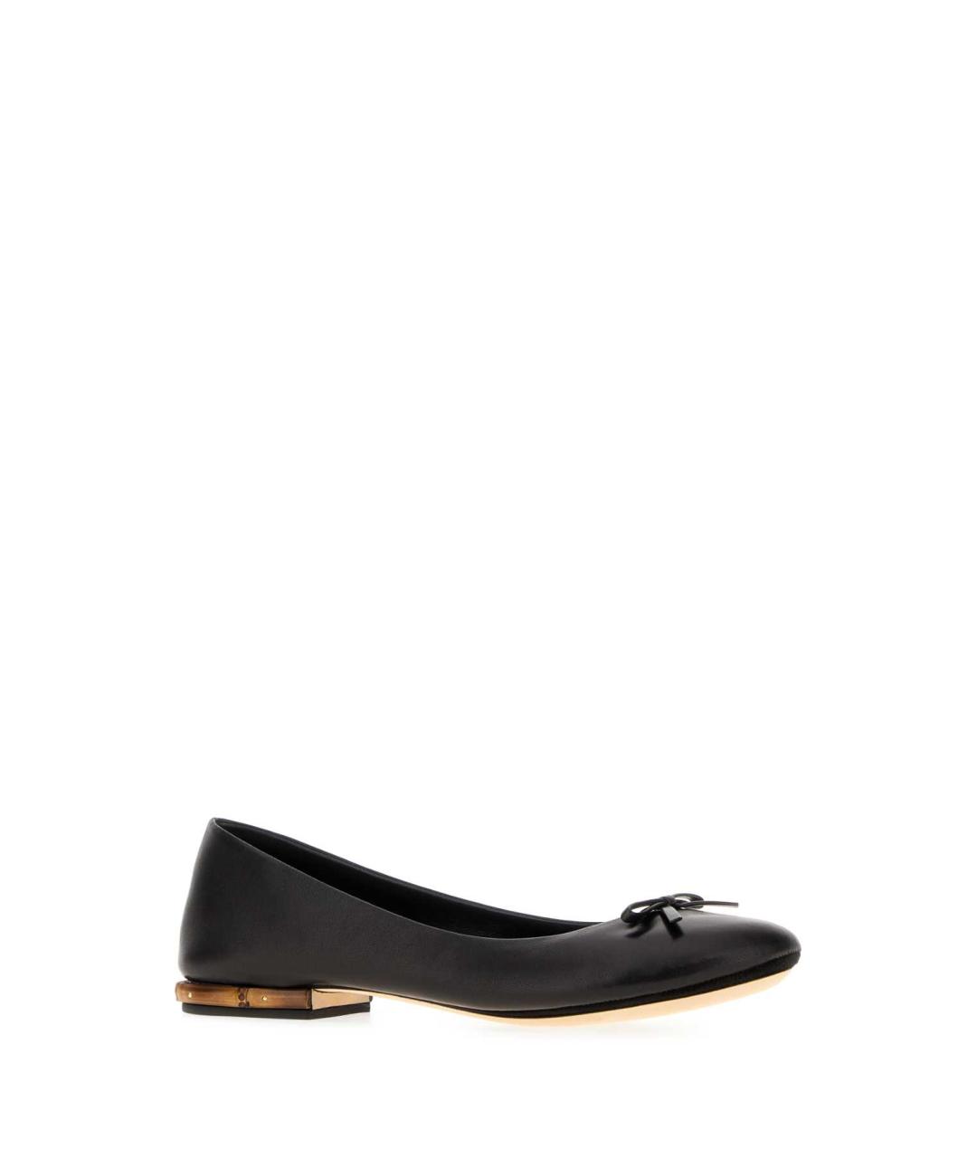 GUCCI Черные кожаные балетки, фото 2
