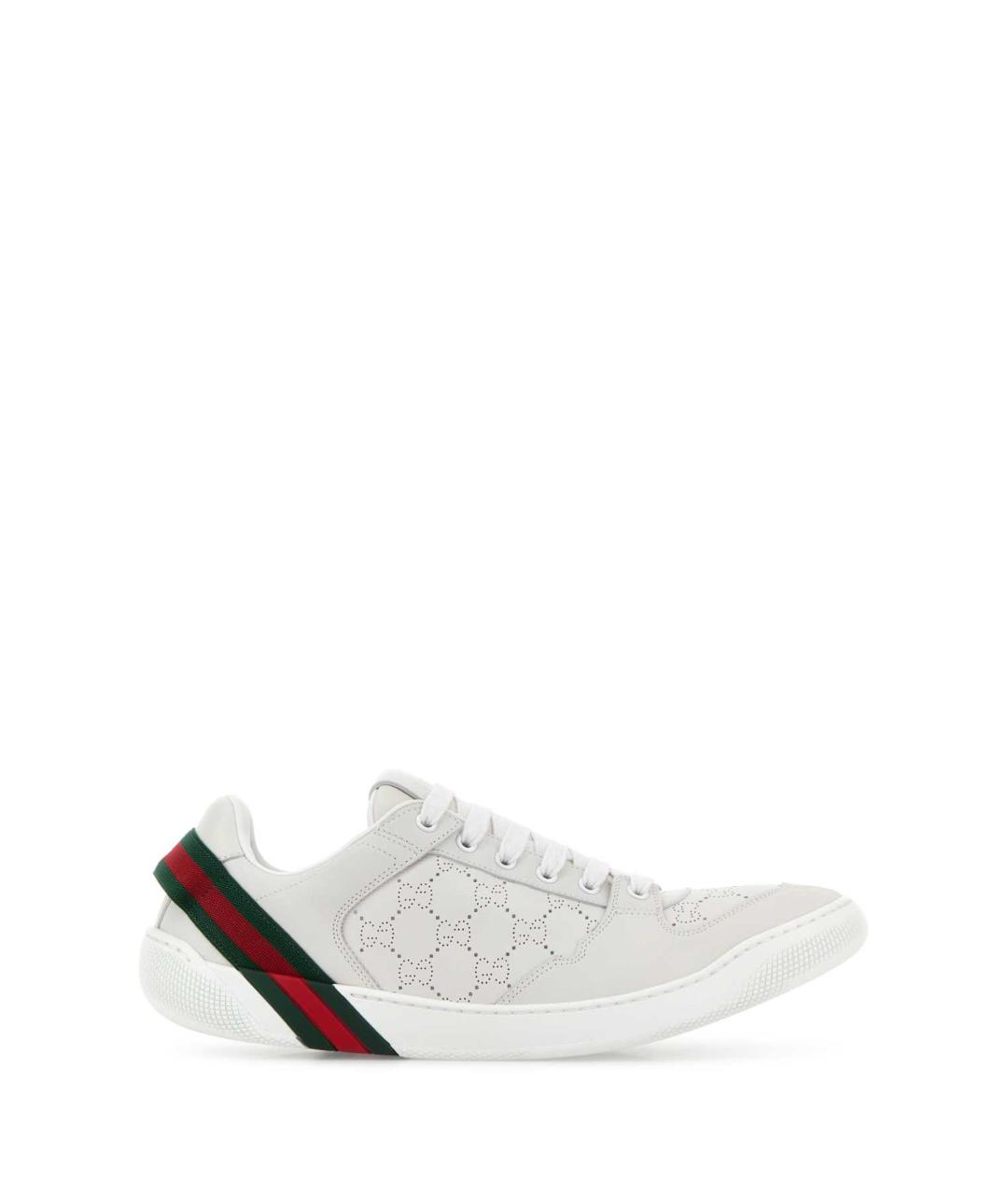 GUCCI Белые кожаные низкие кроссовки / кеды, фото 1