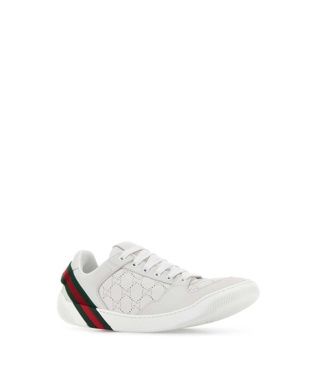GUCCI Белые кожаные низкие кроссовки / кеды, фото 2
