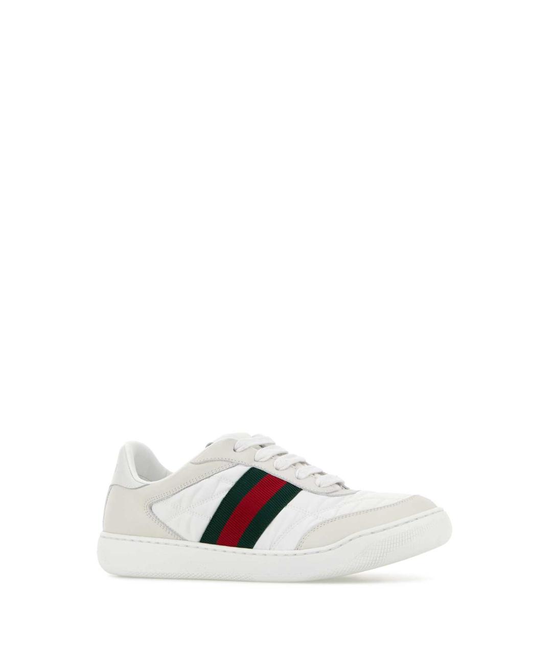 GUCCI Белые кожаные кроссовки, фото 2