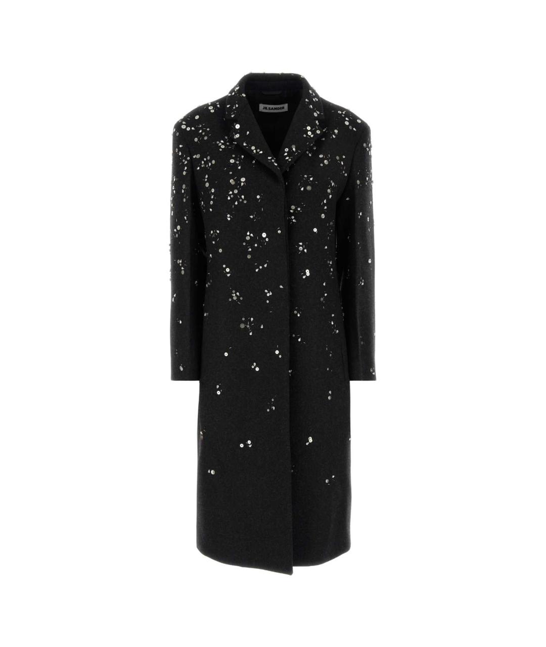 JIL SANDER Черное шерстяное пальто, фото 1