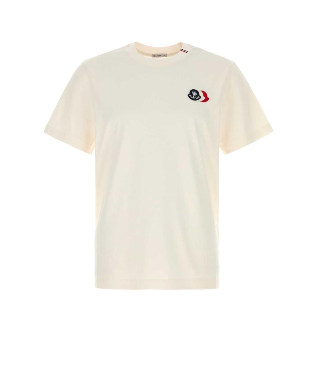 MONCLER Бежевая хлопковая футболка, фото 1