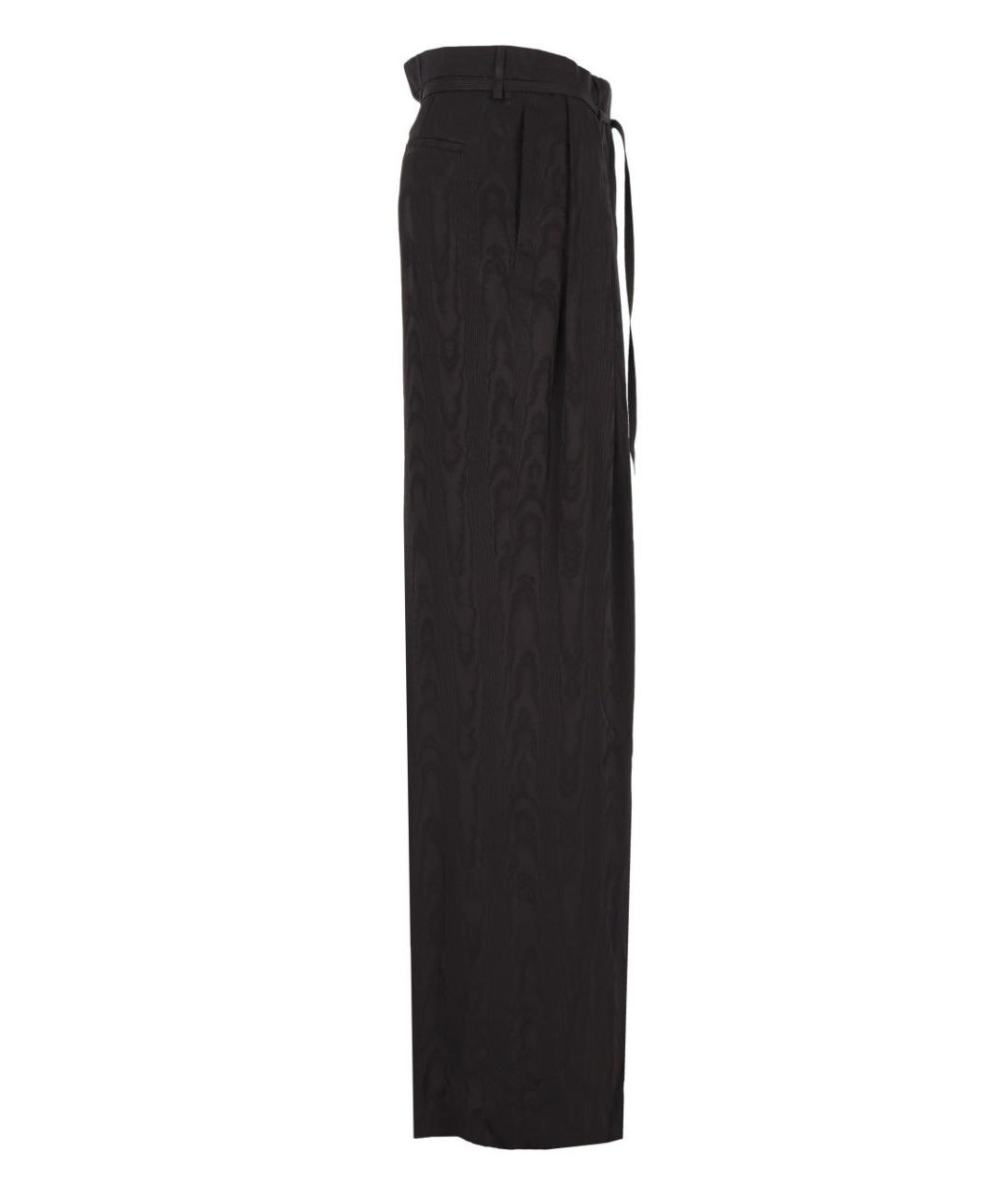 DRIES VAN NOTEN Черные вискозные прямые брюки, фото 3