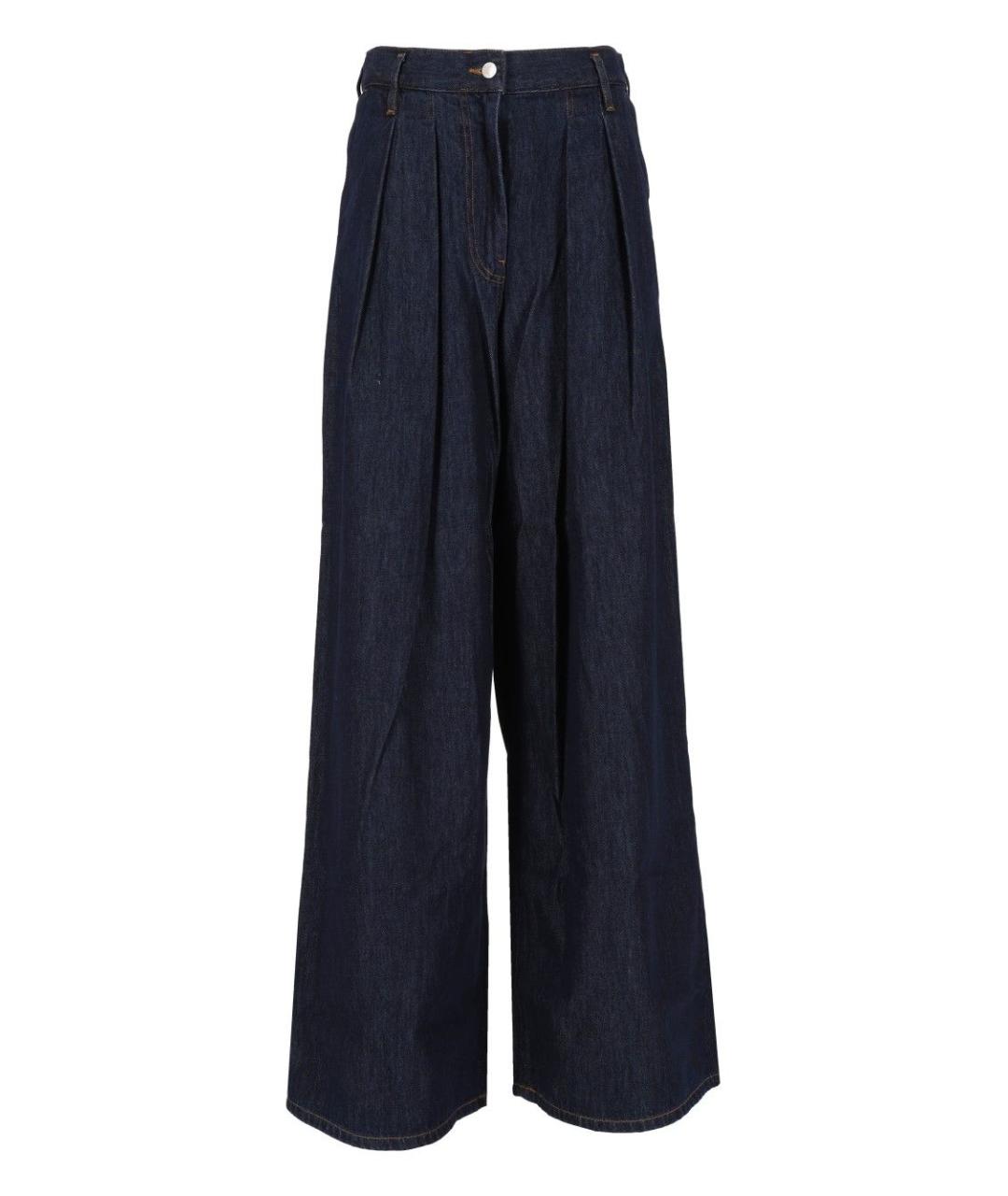 DRIES VAN NOTEN Синие хлопковые прямые джинсы, фото 1