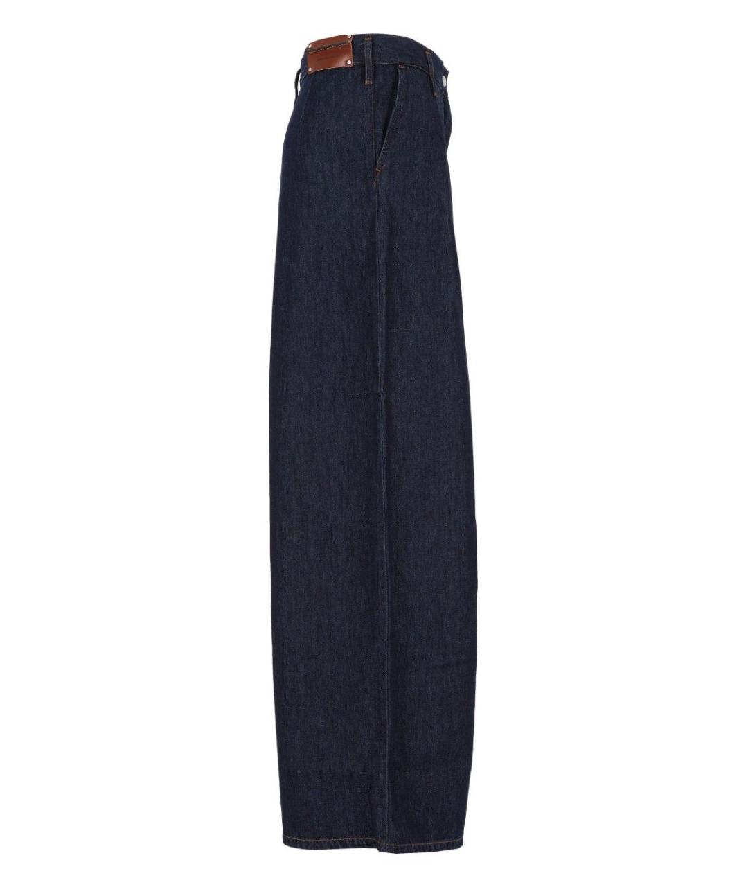 DRIES VAN NOTEN Синие хлопковые прямые джинсы, фото 3