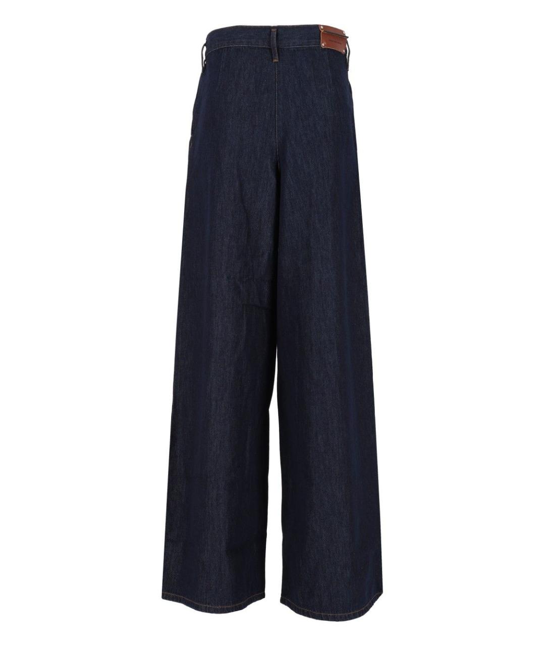 DRIES VAN NOTEN Синие хлопковые прямые джинсы, фото 2