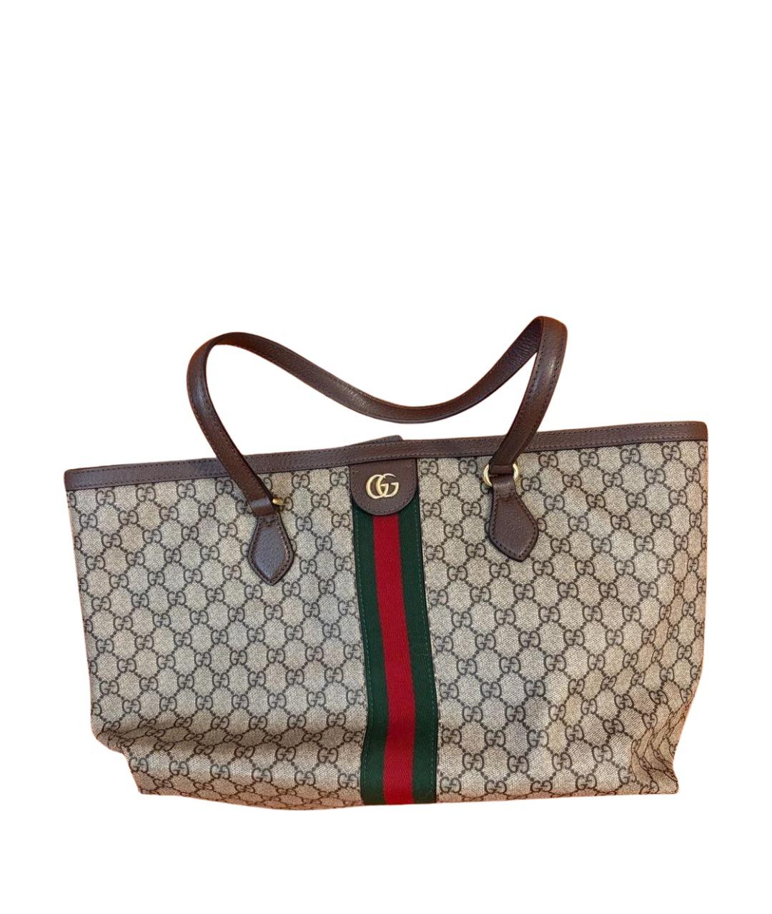 GUCCI Бежевая сумка тоут из канвы, фото 1
