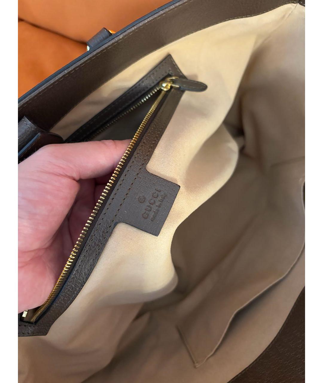 GUCCI Бежевая сумка тоут из канвы, фото 5