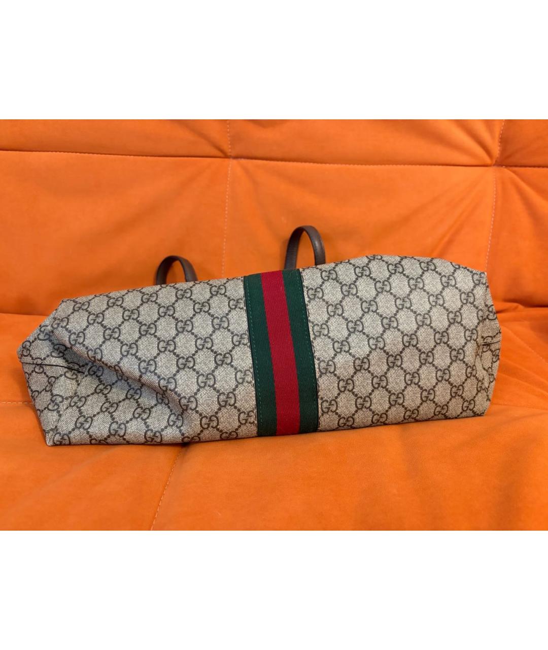 GUCCI Бежевая сумка тоут из канвы, фото 2