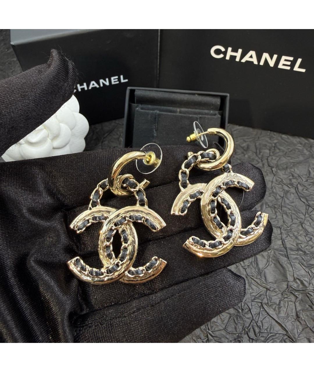 CHANEL Золотые серьги, фото 2