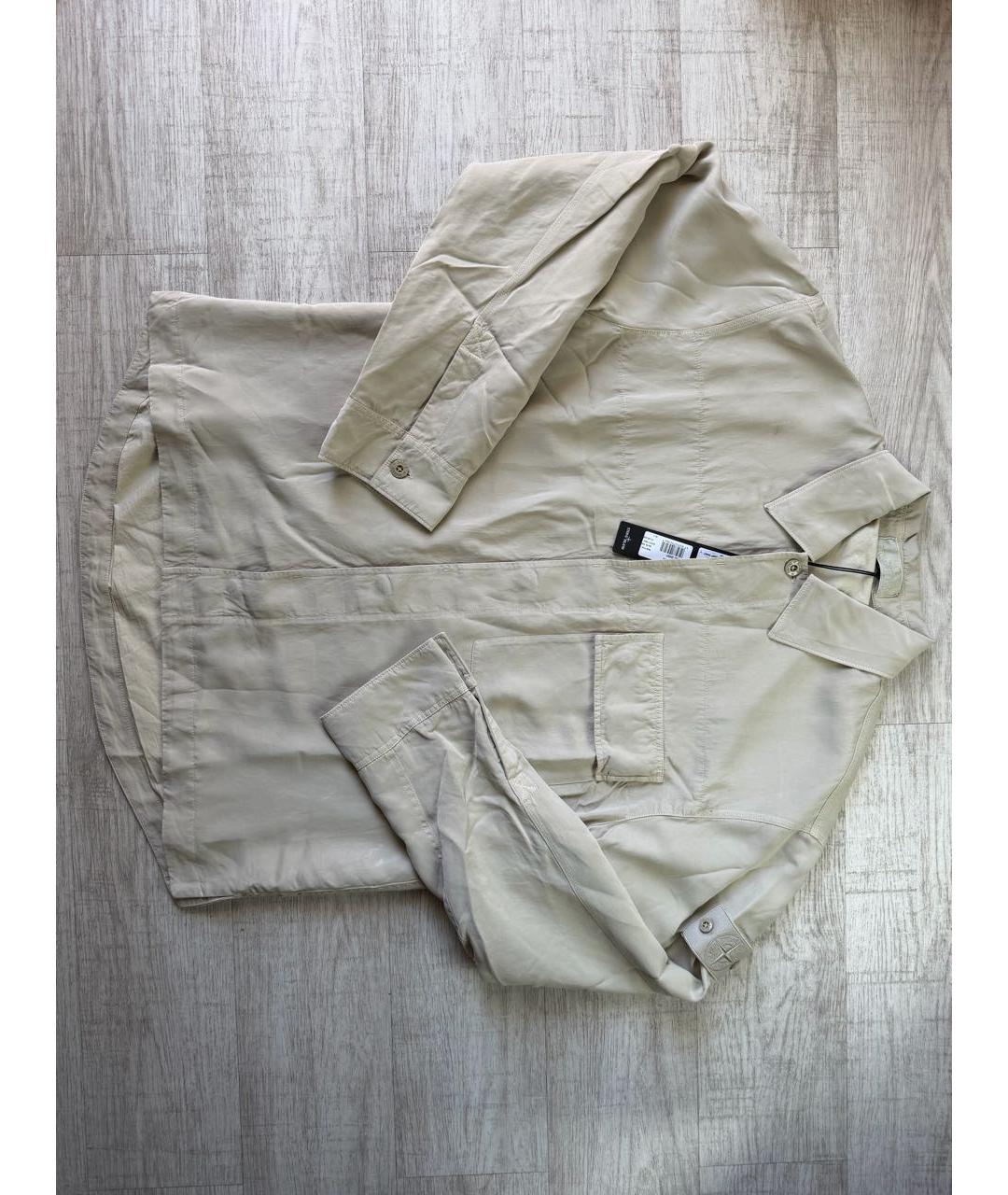 STONE ISLAND Бежевая хлопковая куртка, фото 2