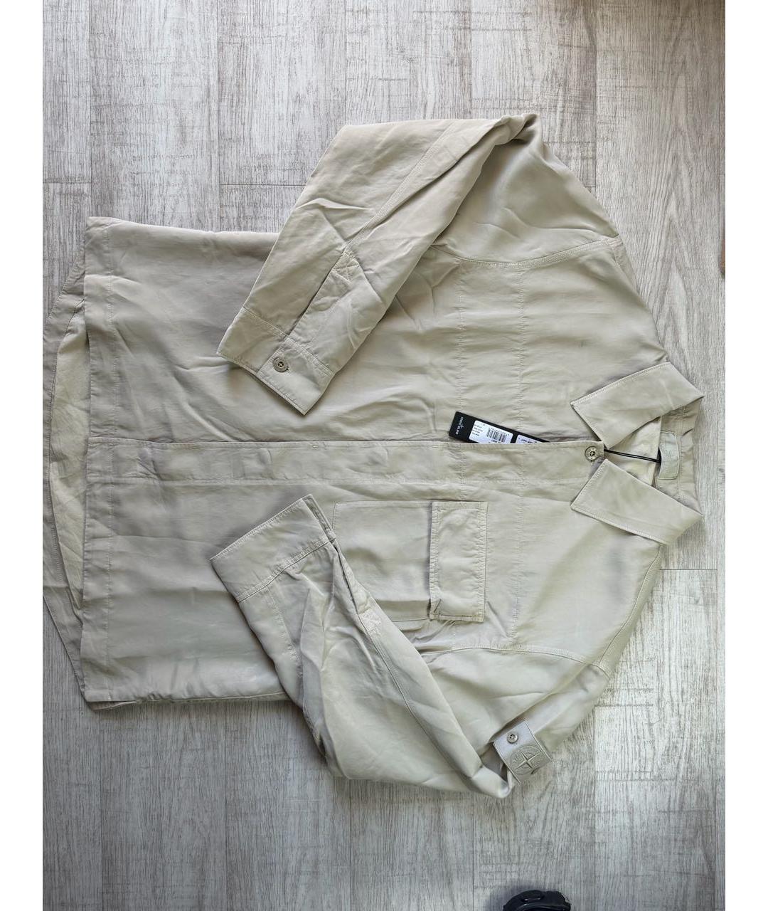 STONE ISLAND Бежевая хлопковая куртка, фото 8