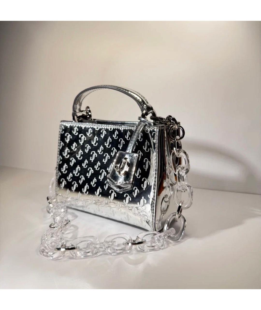JIMMY CHOO Серебряная сумка с короткими ручками, фото 4