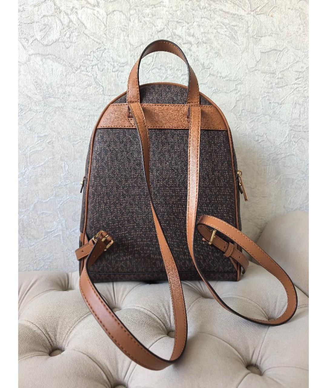 MICHAEL KORS Коричневый рюкзак из канвы, фото 3