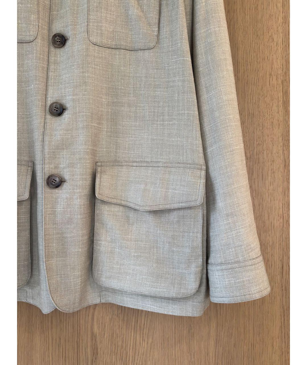 LORO PIANA Бежевая шерстяная куртка, фото 8