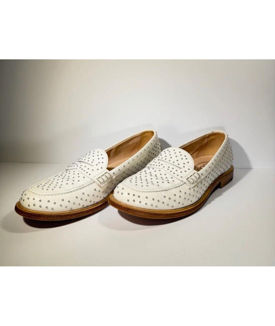 TOD'S Белые кожаные лоферы, фото 3