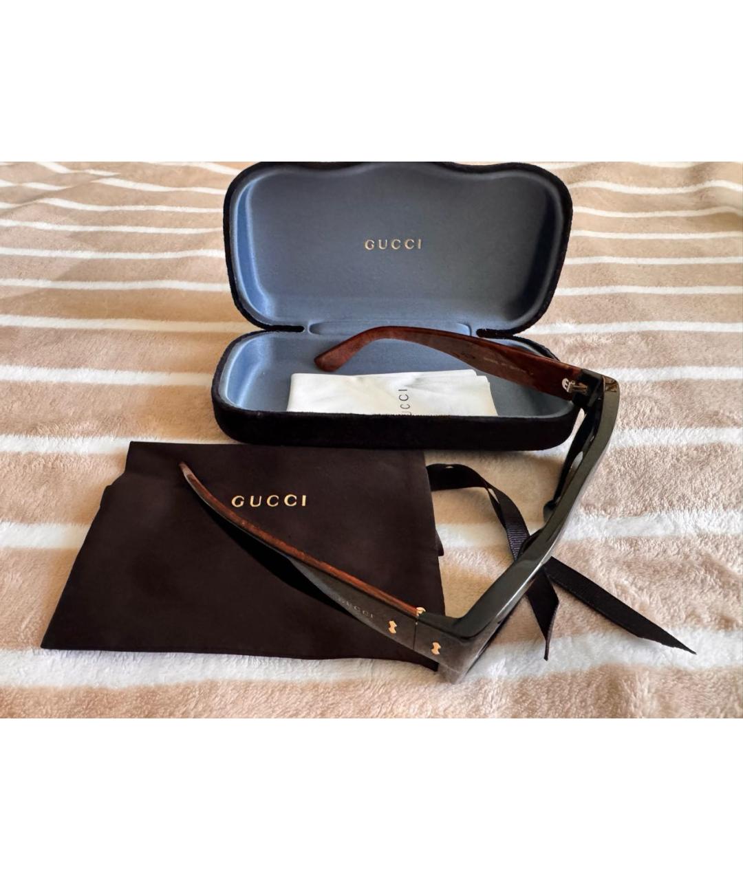 GUCCI Черные пластиковые солнцезащитные очки, фото 4