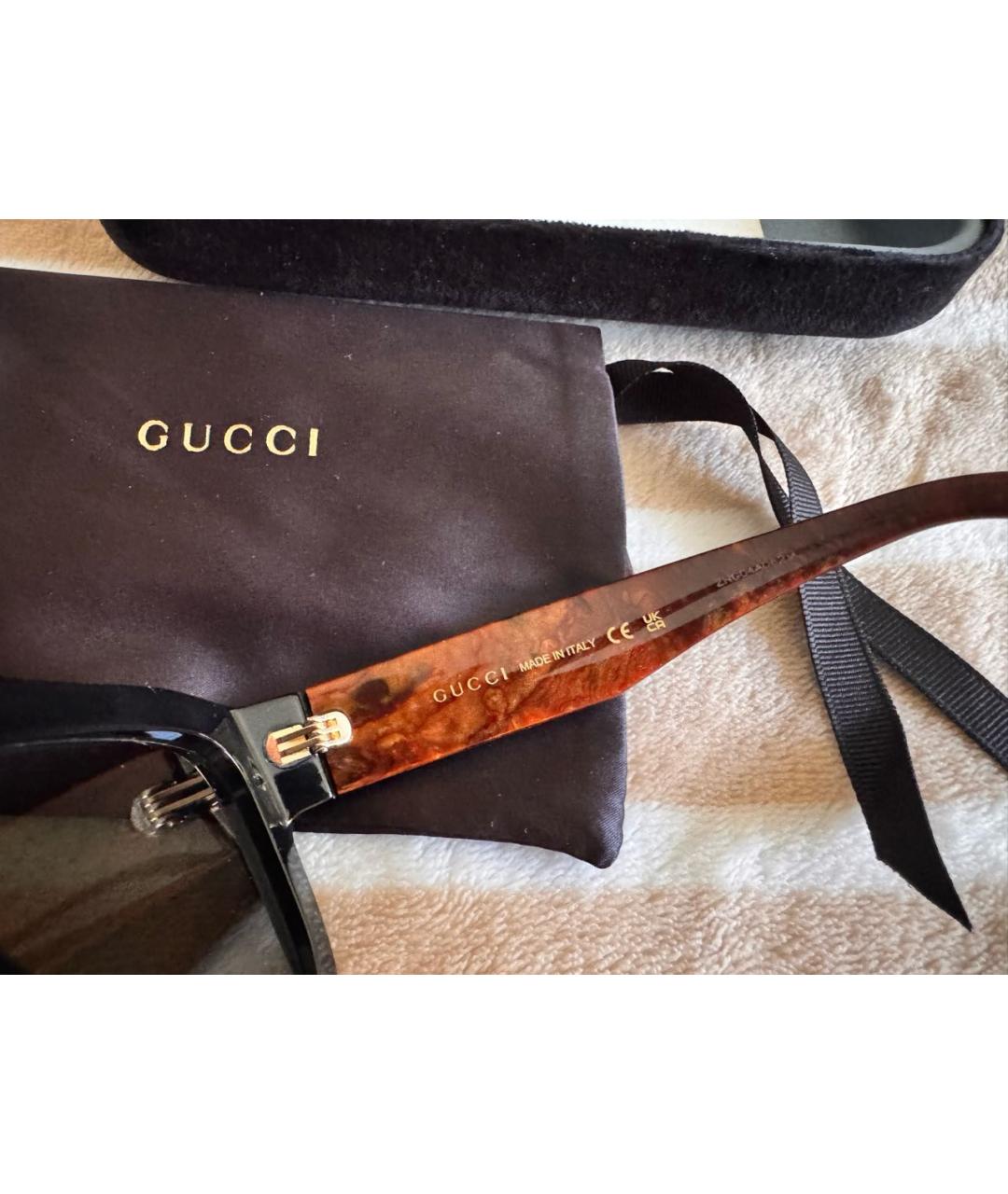 GUCCI Черные пластиковые солнцезащитные очки, фото 6