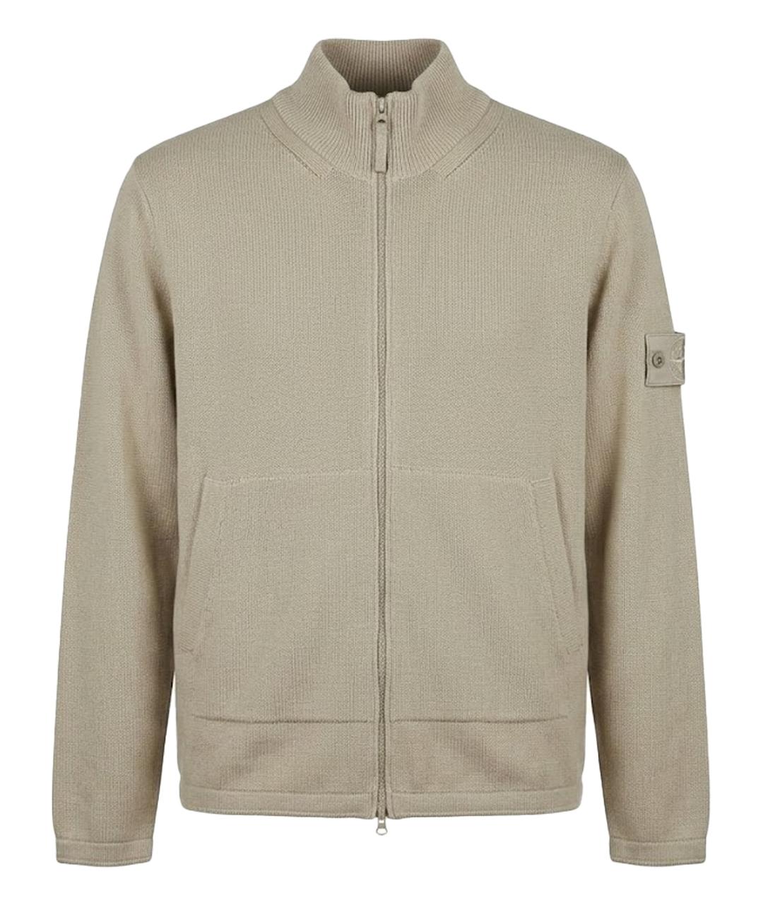 STONE ISLAND Бежевый хлопковый джемпер / свитер, фото 1
