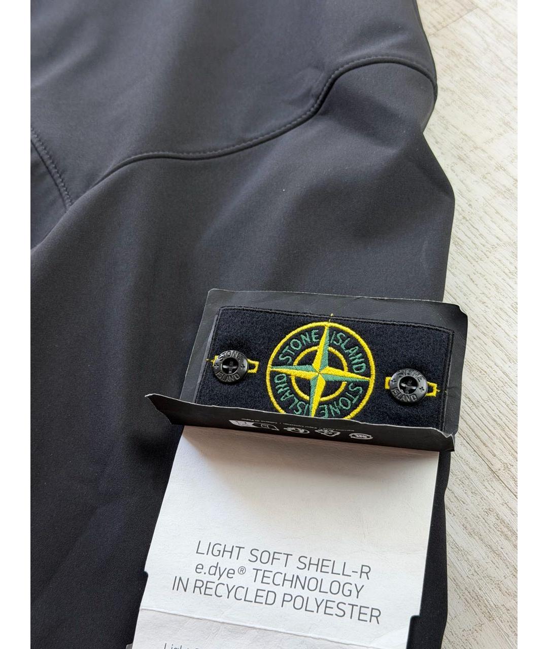 STONE ISLAND Черная хлопковая куртка, фото 4