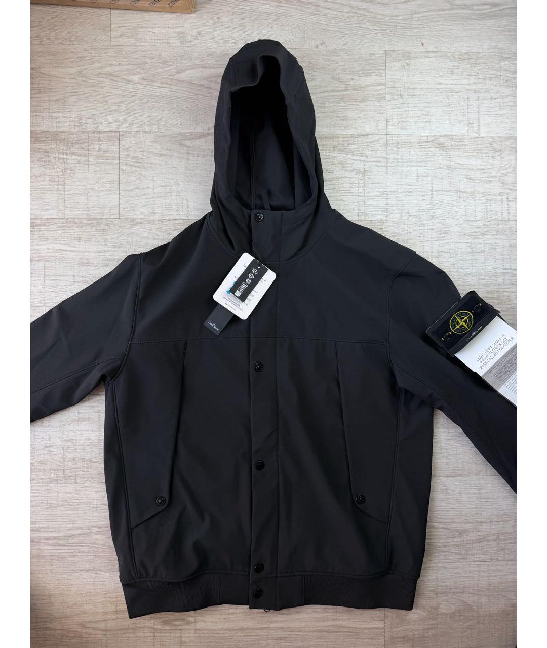 STONE ISLAND Черная хлопковая куртка, фото 8