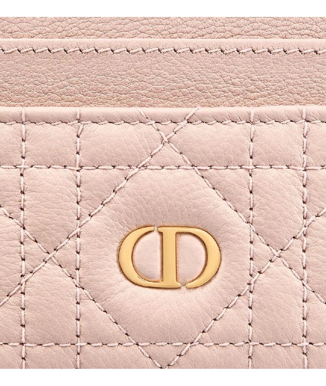 CHRISTIAN DIOR Розовый кожаный кардхолдер, фото 3
