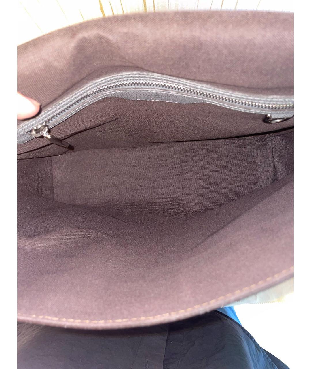 LOUIS VUITTON Серая кожаная сумка на плечо, фото 2