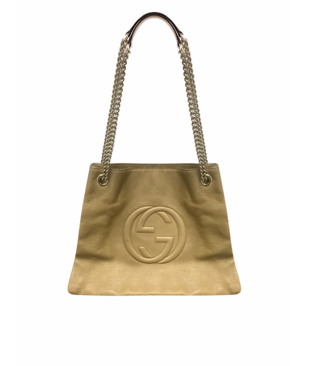 GUCCI Бежевая кожаная сумка тоут, фото 1