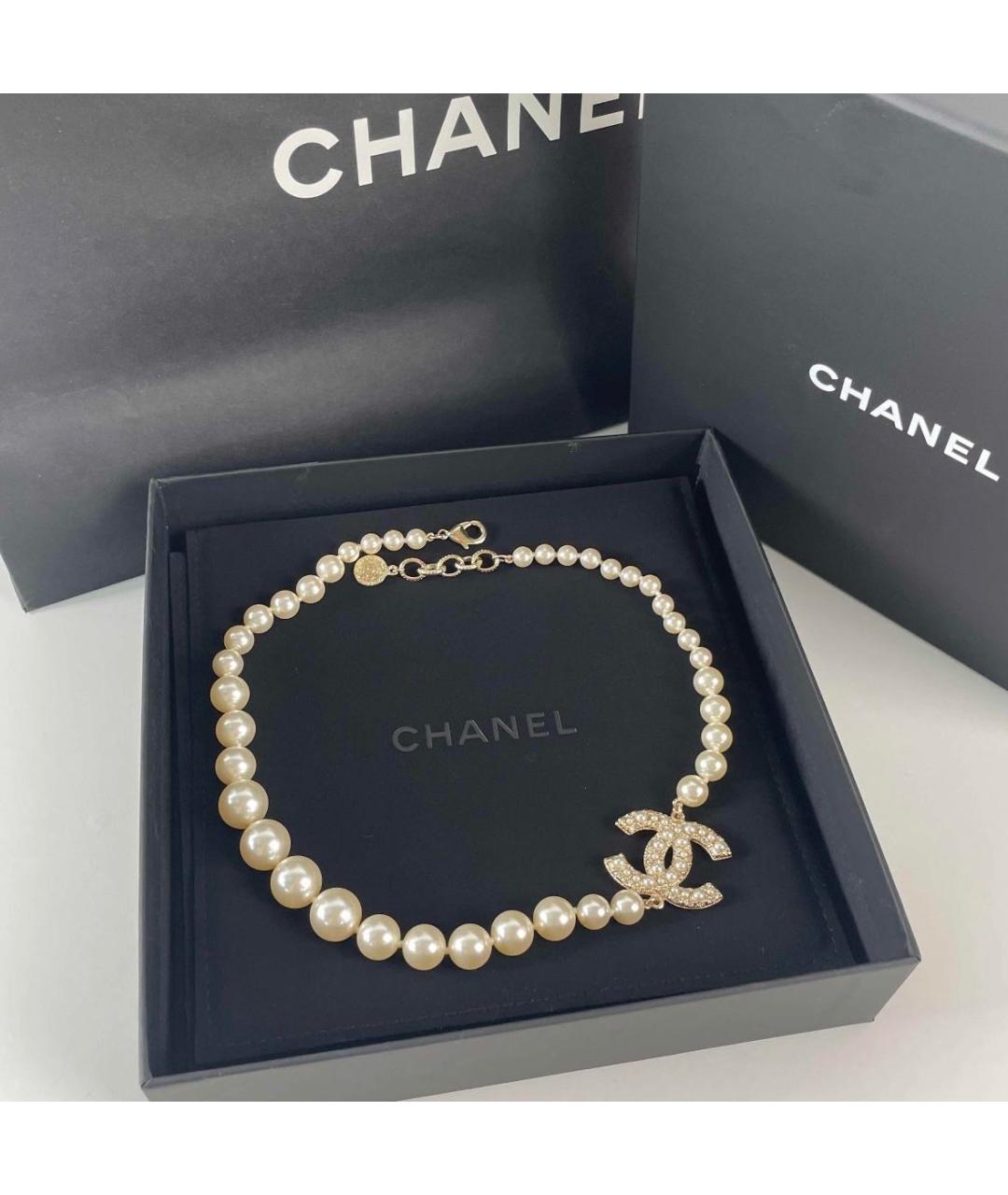 CHANEL Бежевое колье, фото 4