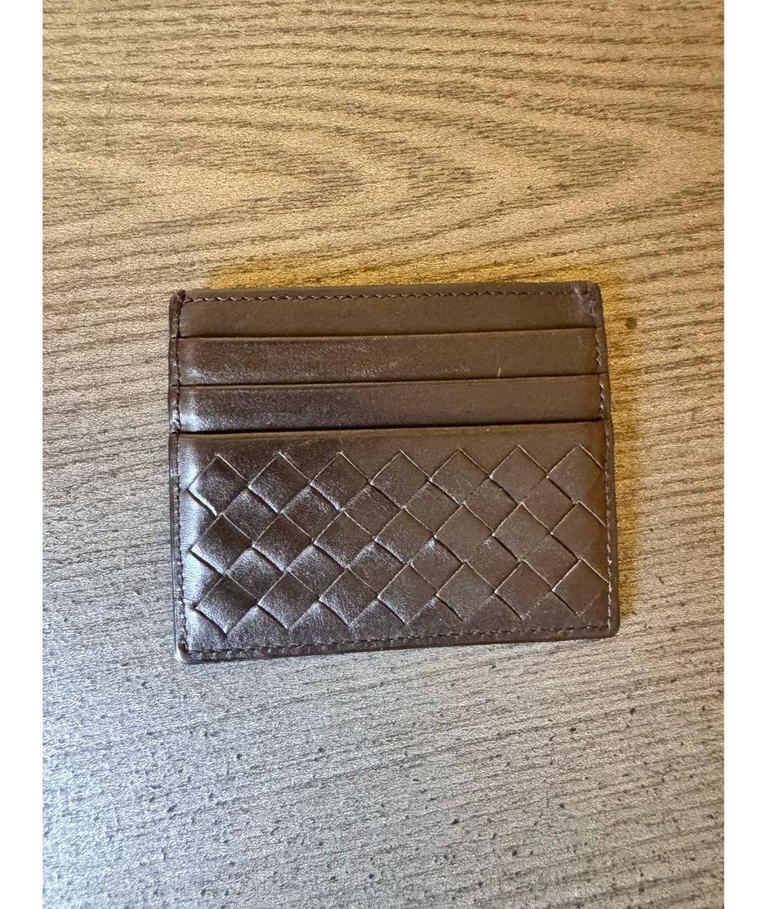BOTTEGA VENETA Черный кожаный кардхолдер, фото 2