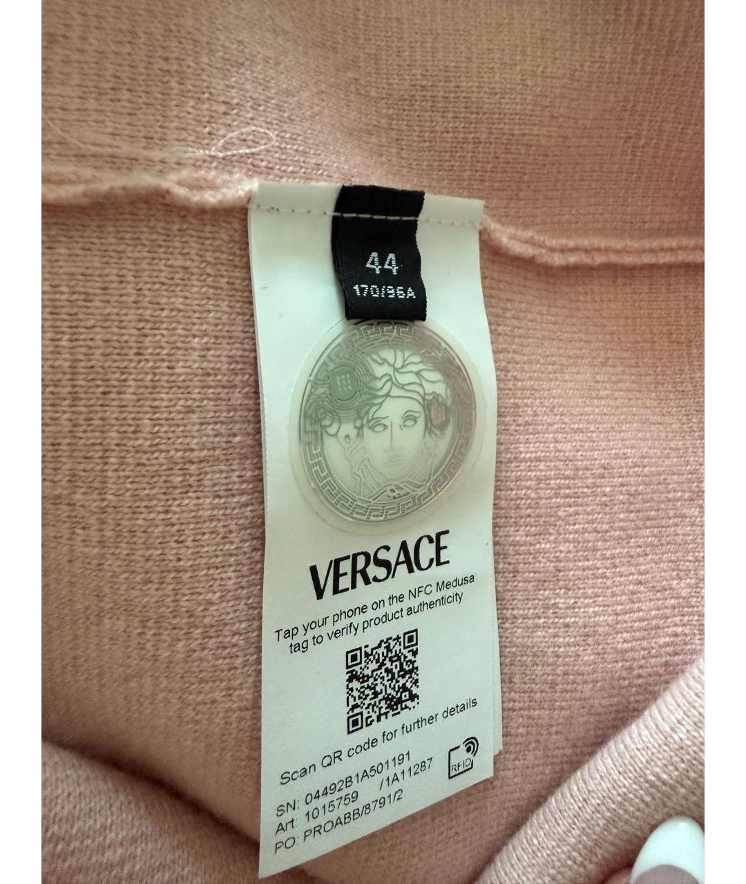 VERSACE Розовое шерстяное платье, фото 6