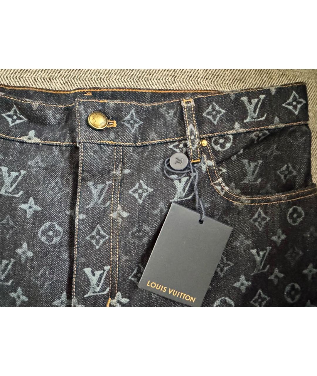 LOUIS VUITTON Темно-синие деним шорты, фото 5