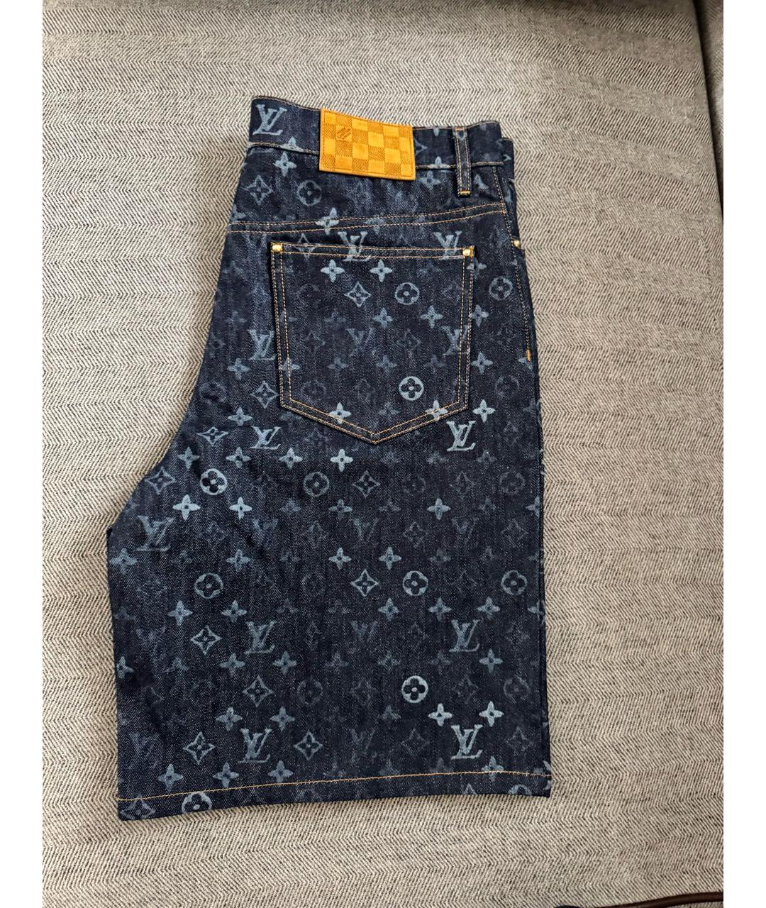 LOUIS VUITTON Темно-синие деним шорты, фото 4