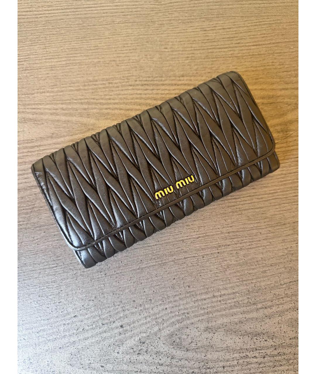 MIU MIU Черный кожаный кошелек, фото 2