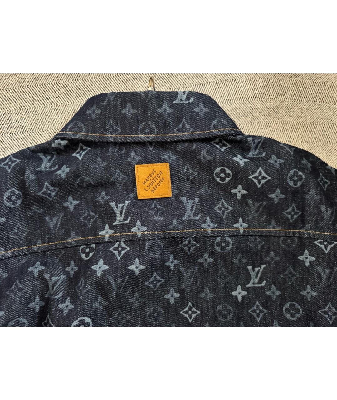 LOUIS VUITTON Темно-синяя хлопковая кэжуал рубашка, фото 4
