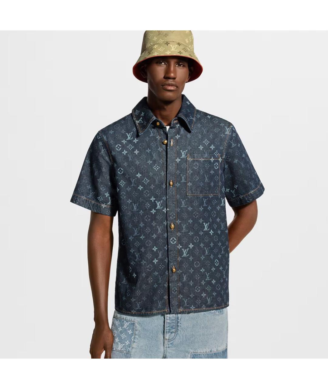LOUIS VUITTON Темно-синяя хлопковая кэжуал рубашка, фото 6