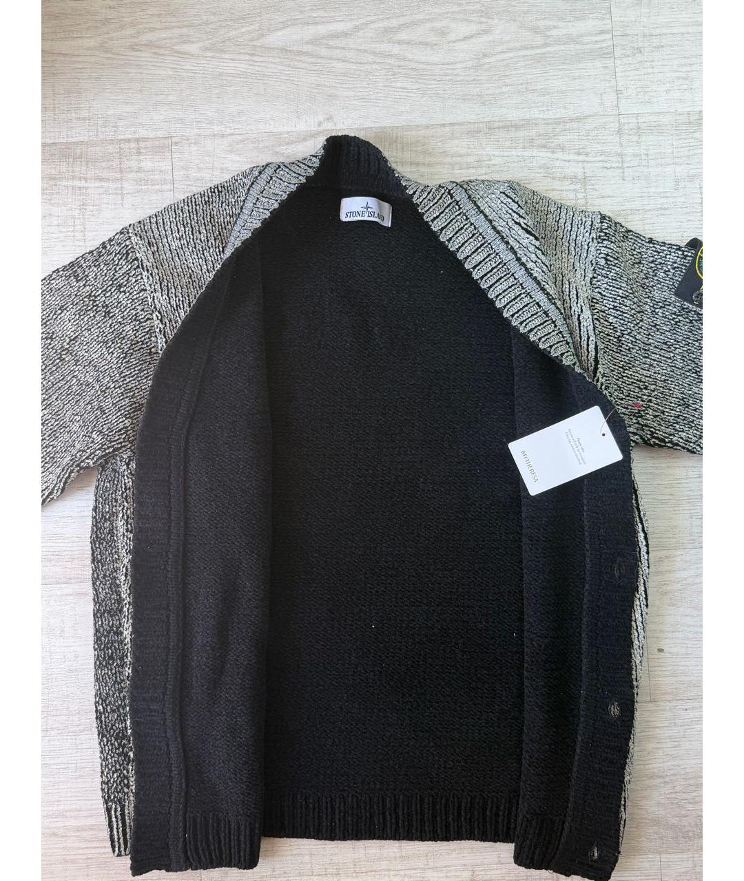 STONE ISLAND Антрацитовый хлопковый кардиган, фото 4