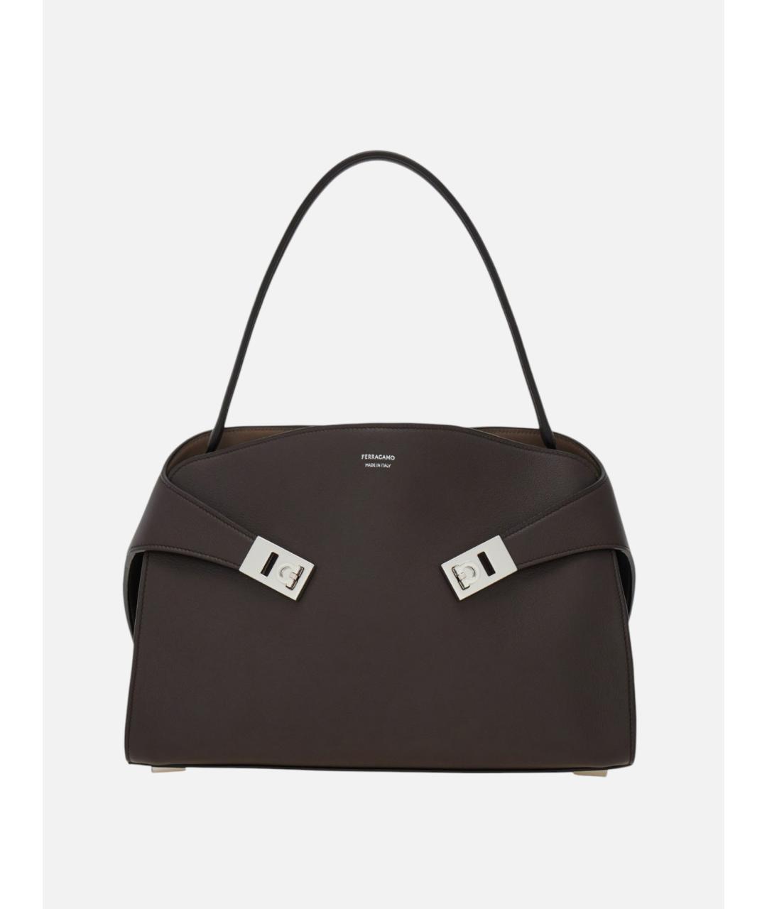 FERRAGAMO Коричневая кожаная сумка тоут, фото 8