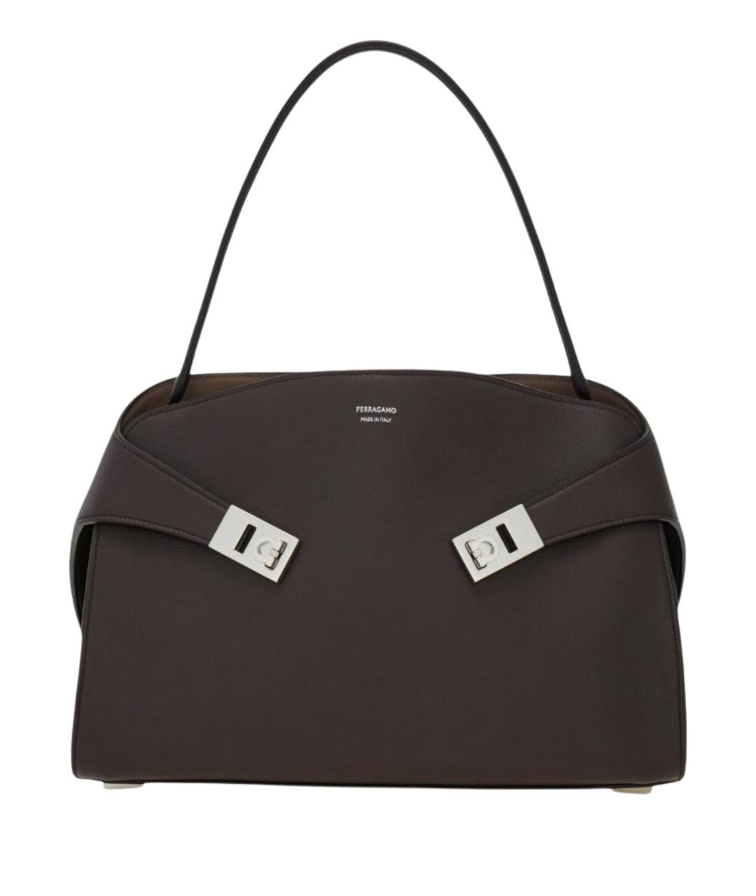 FERRAGAMO Коричневая кожаная сумка тоут, фото 1